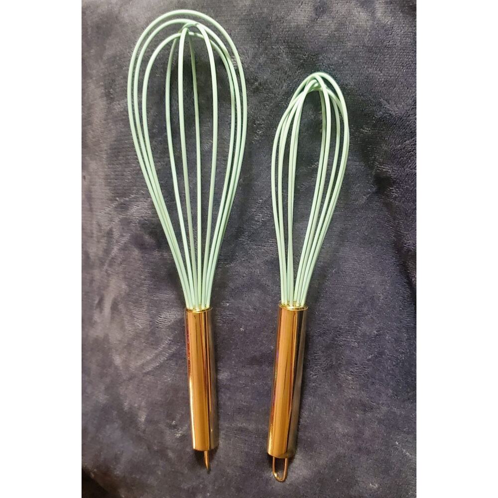 COOK WITH COLOR Silicone Whisks for Cooking, Stainless Steel Wire Whisk Set...